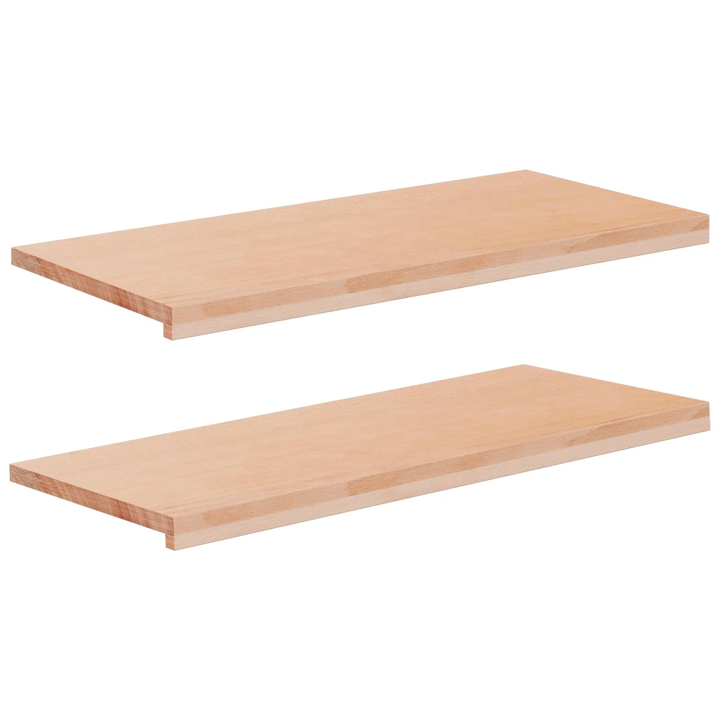 Vindueskarme 2 stk. Naturfarvet 90 x 40 x 2 cm Solid bøg