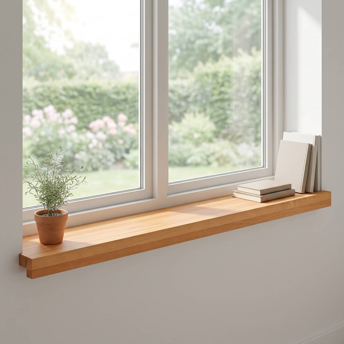 Vindueskarme 2 stk. Lys Brun 80x 15 x 2 cm Solid bøg