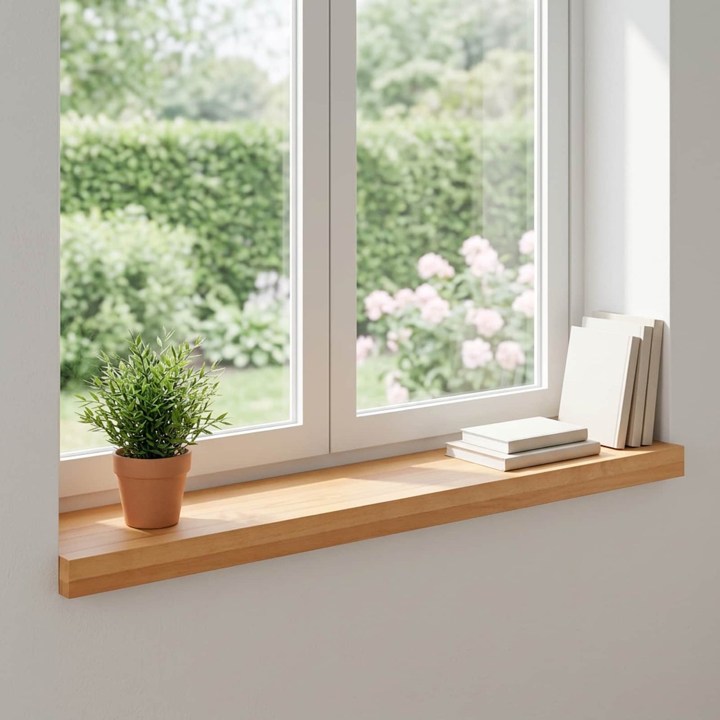 Vindueskarme 2 stk. Lys Brun 70 x 20 x 2 cm Solid bøg