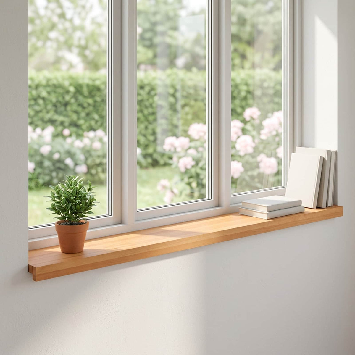 Vindueskarme 2 stk. Lys Brun 120 x 20 x 2 cm Solid bøg