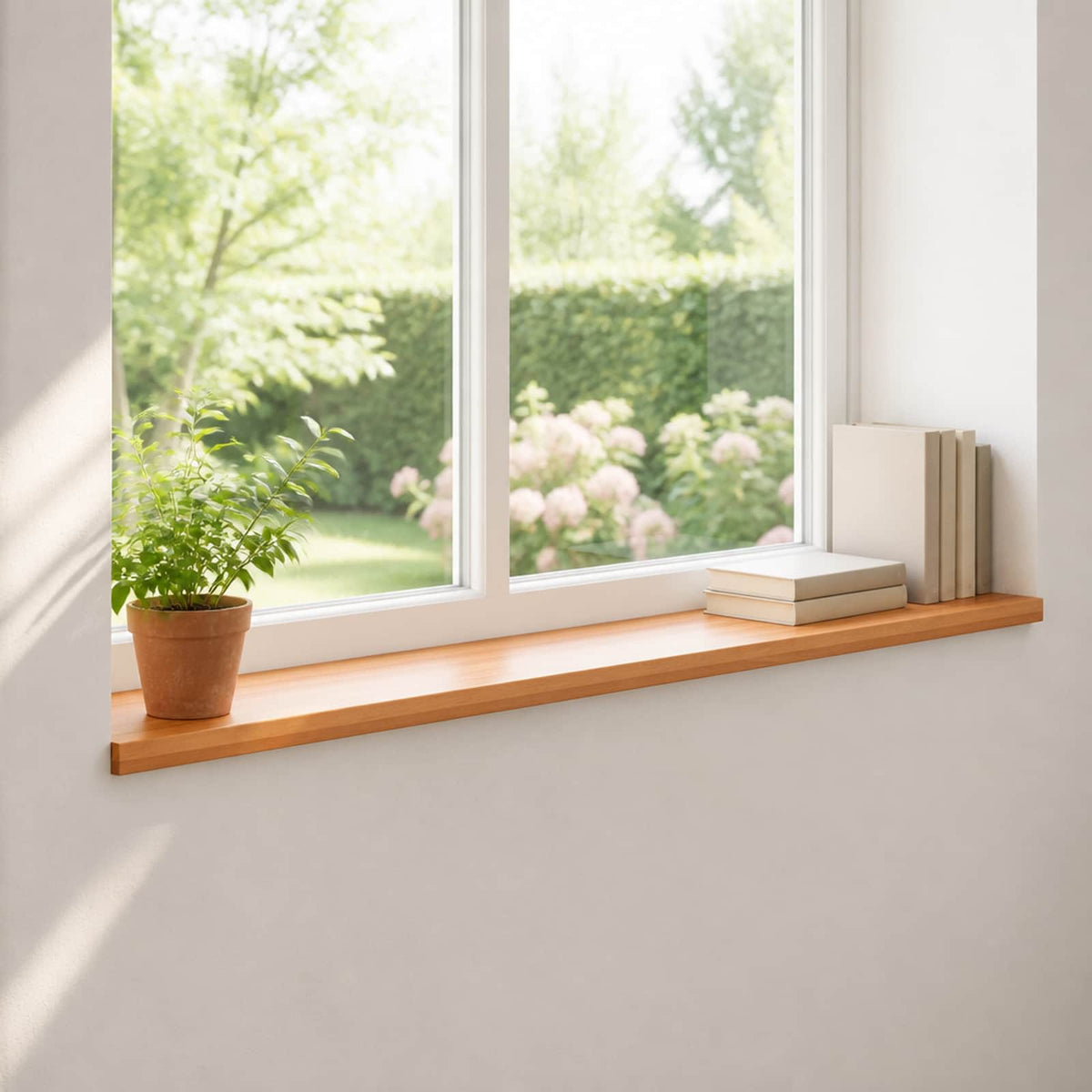Vindueskarme 2 stk. Lys Brun 160 x 20 x 2 cm Solid bøg