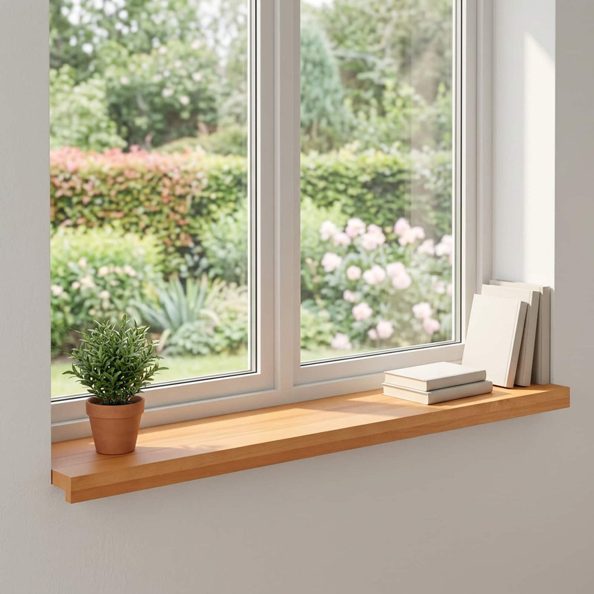 Vindueskarme 2 stk. Lys Brun 100 x 25 x 2 cm Solid bøg