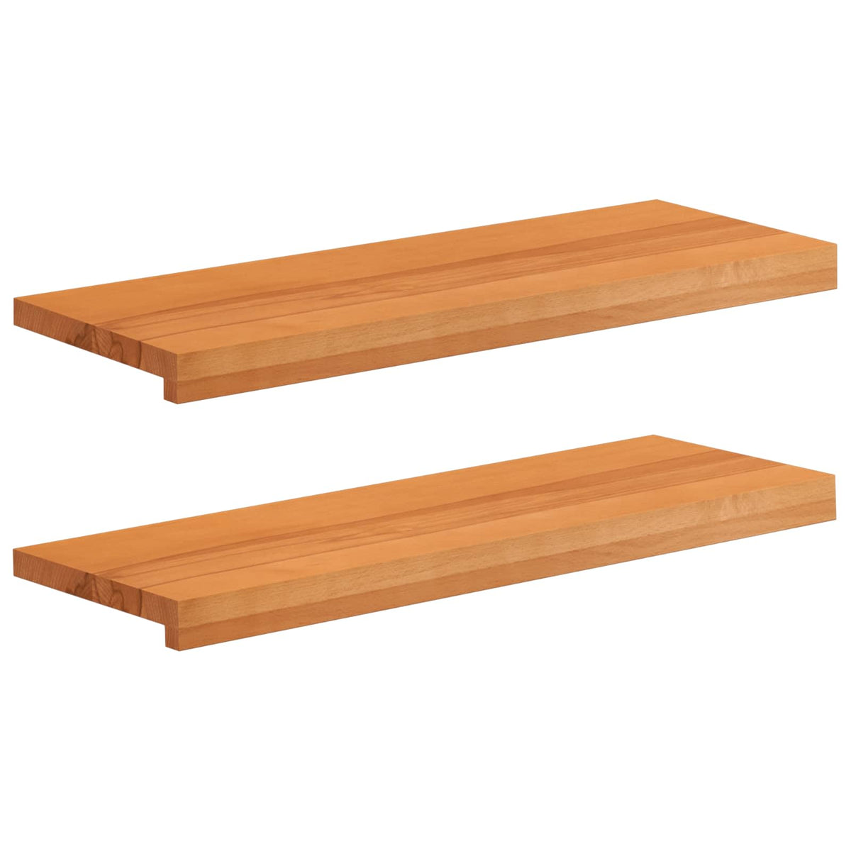 Vindueskarme 2 stk. Lys Brun 80x 25 x 2 cm Solid bøg