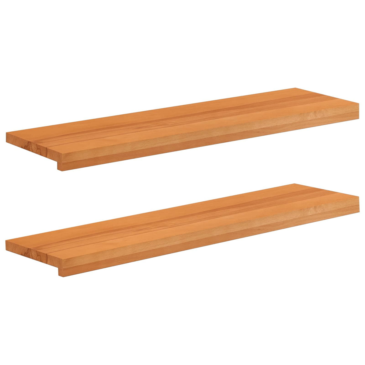Vindueskarme 2 stk. Lys Brun 90 x 25 x 2 cm Solid bøg