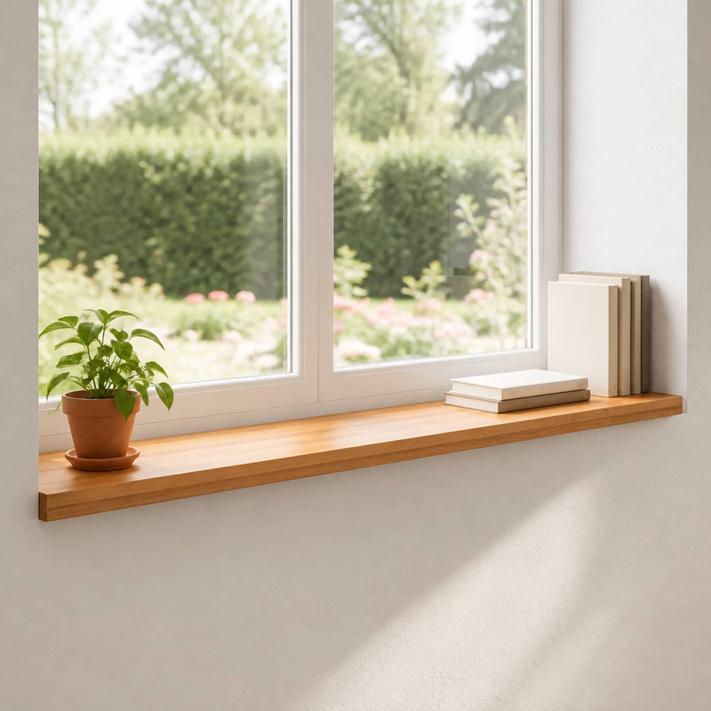 Vindueskarme 2 stk. Lys Brun 140 x 25 x 2 cm Solid bøg