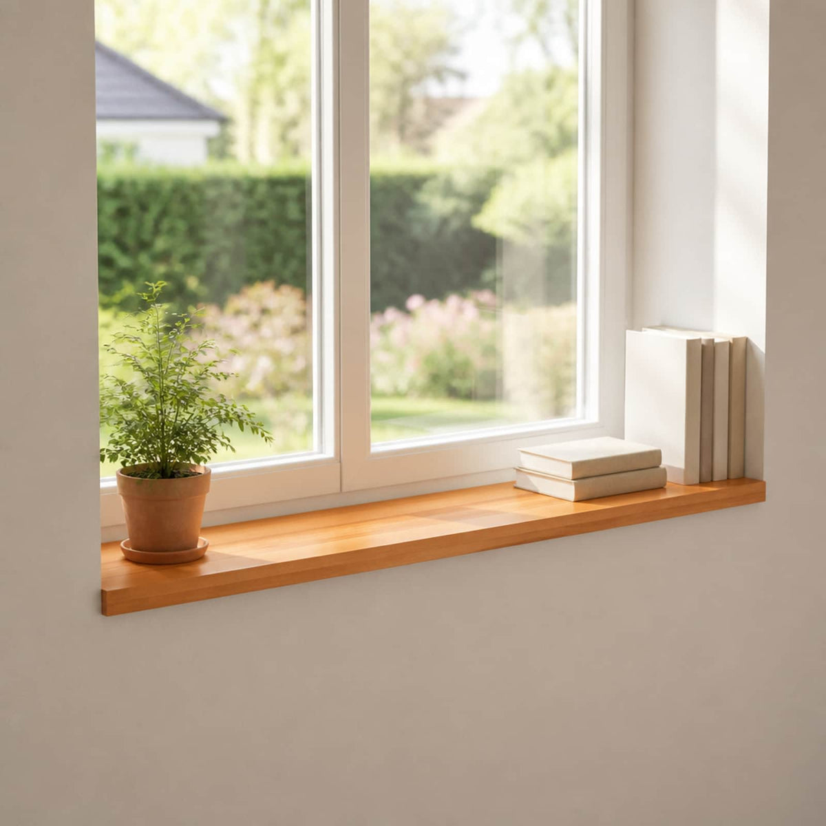 Vindueskarme 2 stk. Lys Brun 160 x 30 x 2 cm Solid bøg
