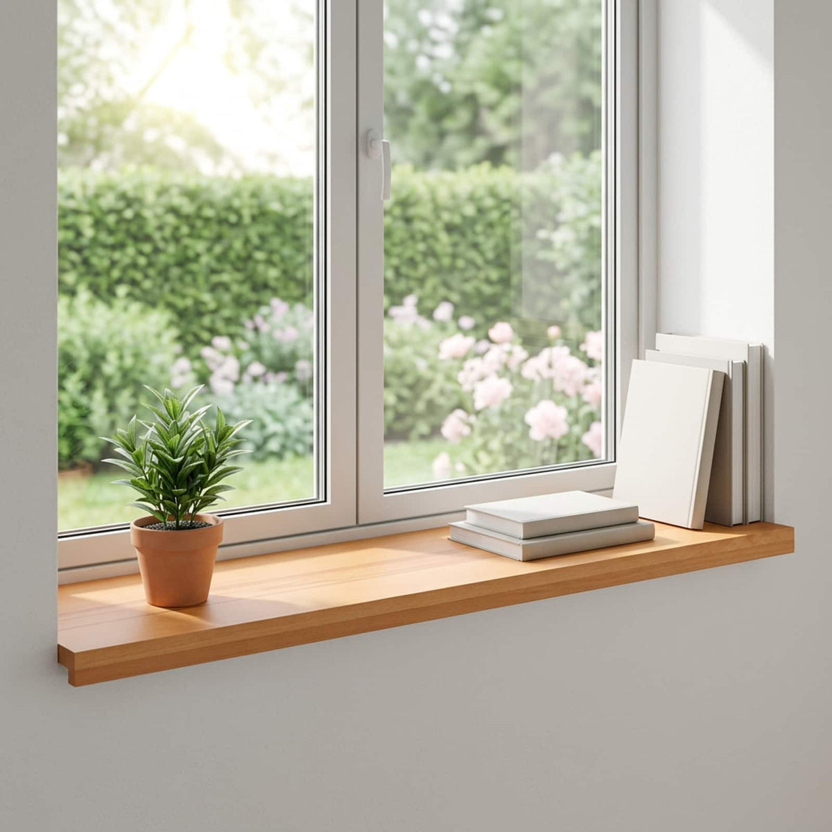 Vindueskarme 2 stk. Lys Brun 100 x 40 x 2 cm Solid bøg