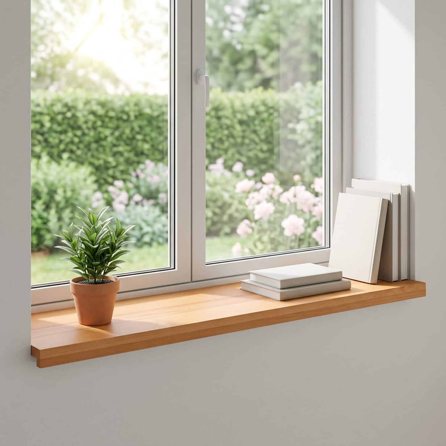 Vindueskarme 2 stk. Lys Brun 90 x 40 x 2 cm Solid bøg