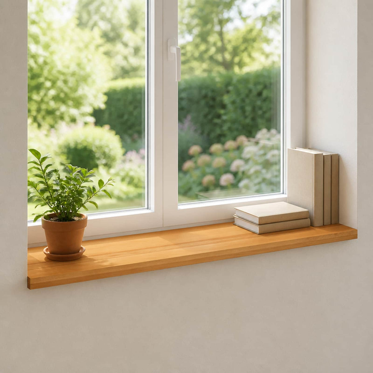 Vindueskarme 2 stk. Lys Brun 100 x 40 x 2 cm Solid bøg
