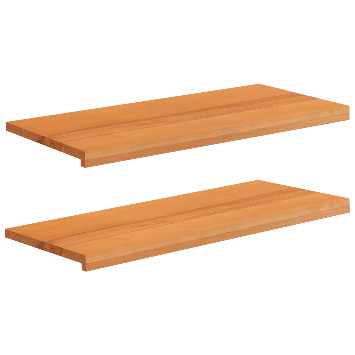 Vindueskarme 2 stk. Lys Brun 100 x 40 x 2 cm Solid bøg