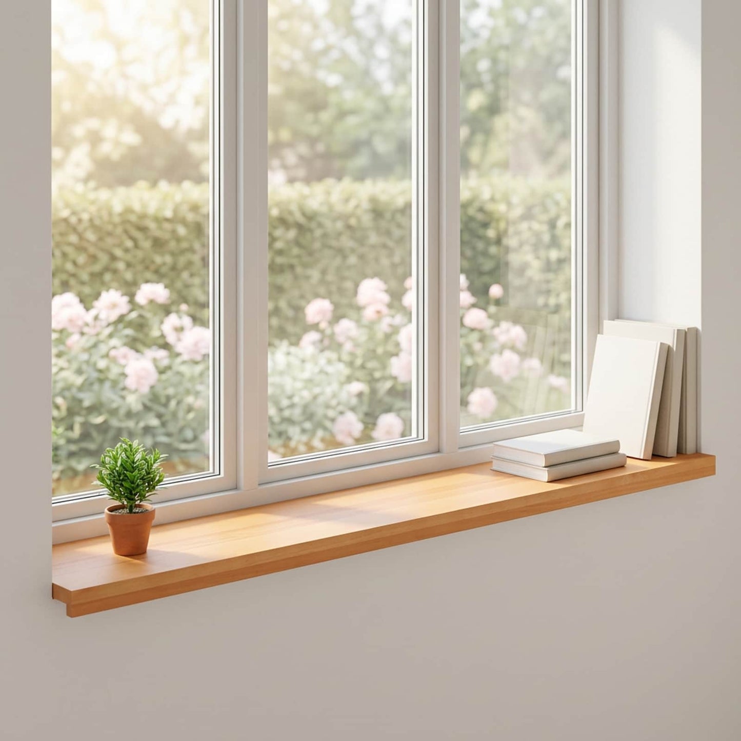 Vindueskarme 2 stk. Lys Brun 160 x 40 x 2 cm Solid bøg