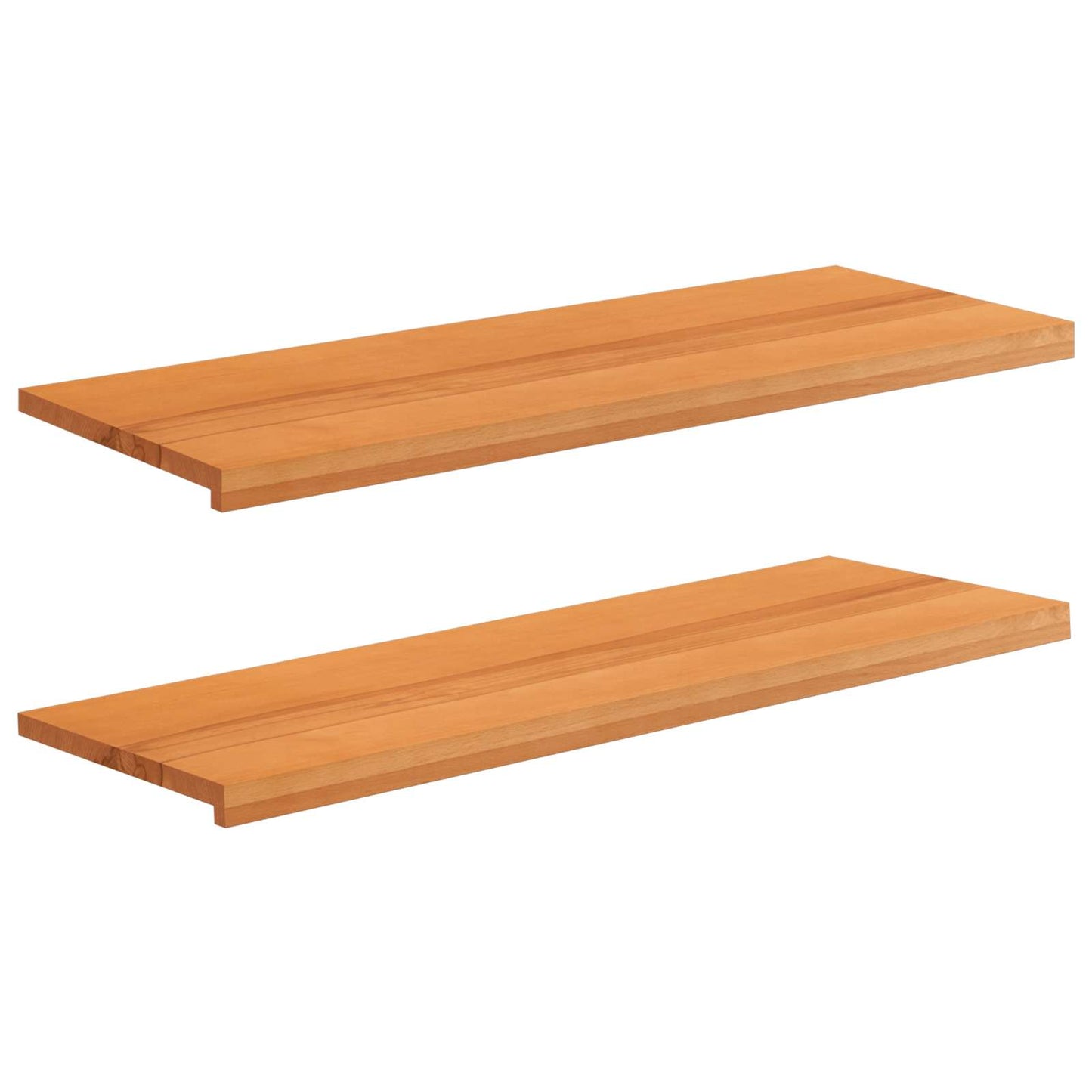 Vindueskarme 2 stk. Lys Brun 110 x 40 x 2 cm Solid bøg