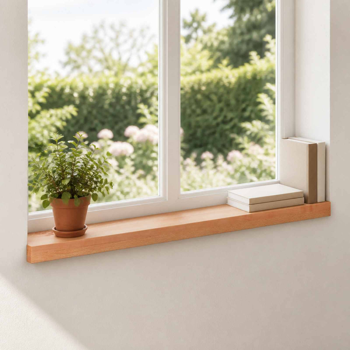 Vindueskarme 2 stk. Lakeret 80x 15 x 2 cm Solid bøg