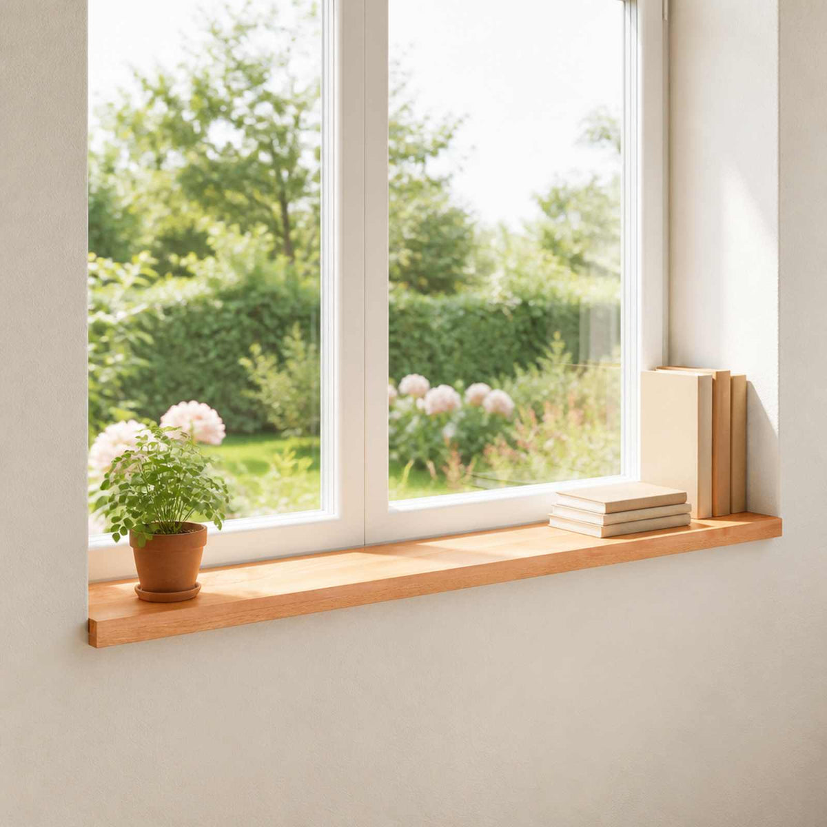 Vindueskarme 2 stk. Lakeret 110 x 15 x 2 cm Solid bøg