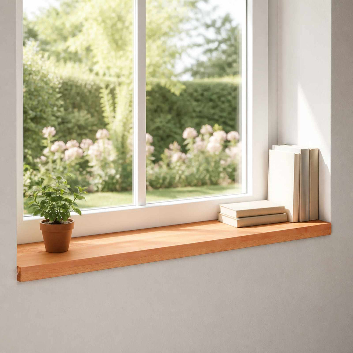 Vindueskarme 2 stk. Lakeret 80x 30 x 2 cm Solid bøg