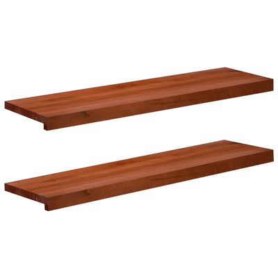 Vindueskarme 2 stk. Brun 100 x 25 x 2 cm Solid bøg