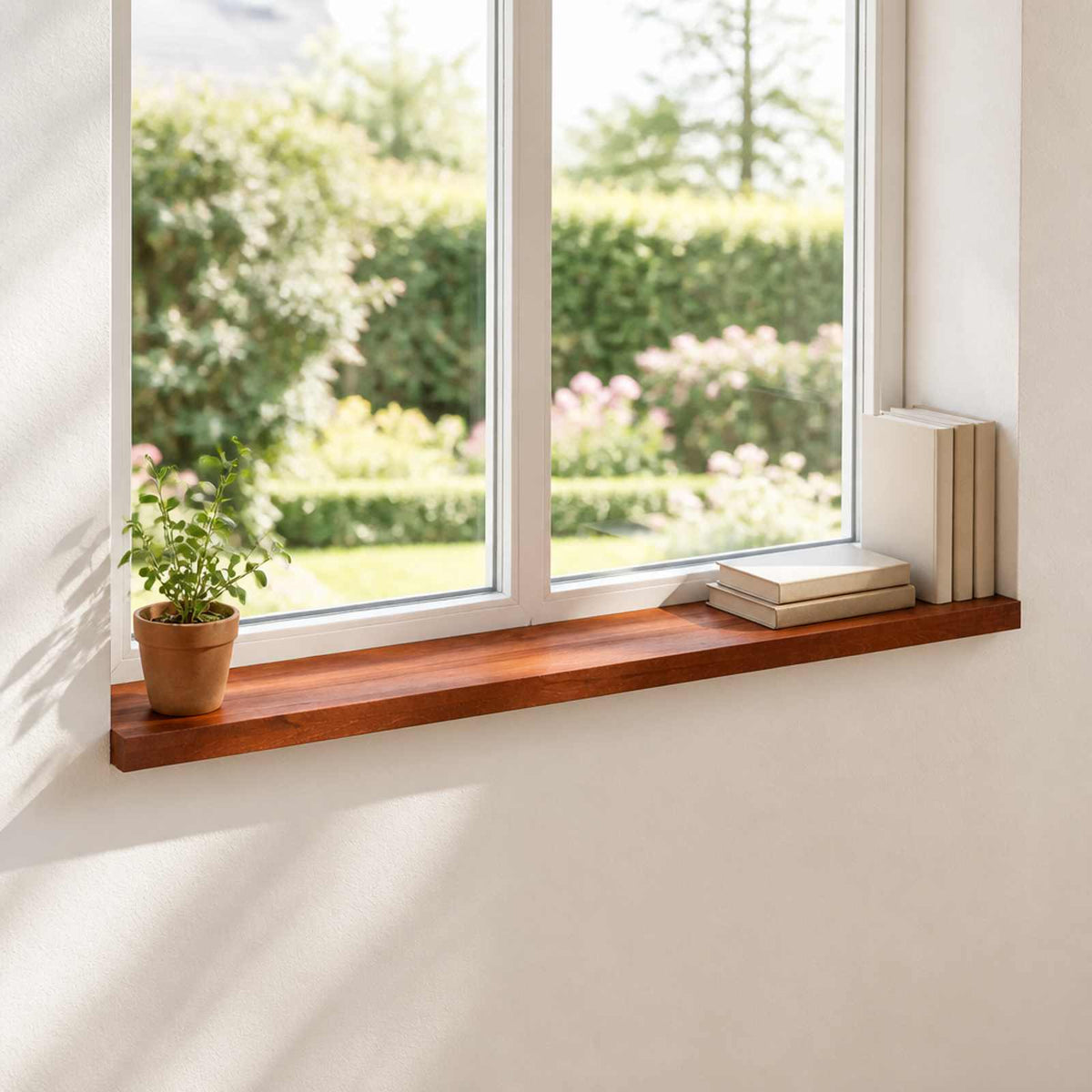 Vindueskarme 2 stk. Brun 120 x 30 x 2 cm Solid bøg