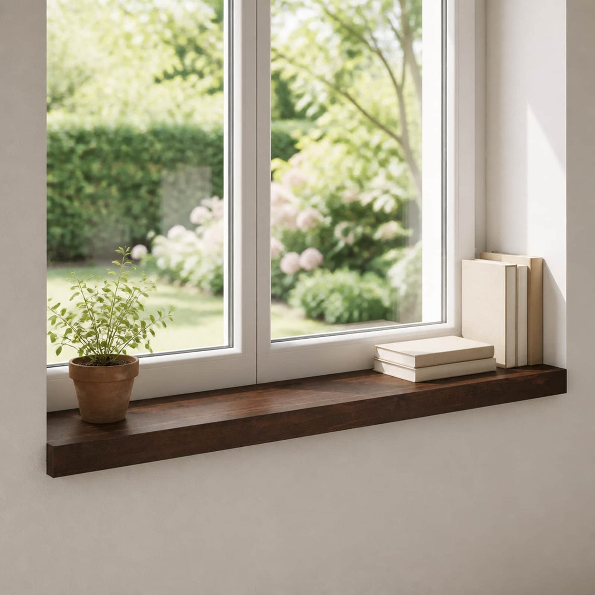 Vindueskarme 2 stk. Mørk Brun 80x 15 x 2 cm Solid bøg
