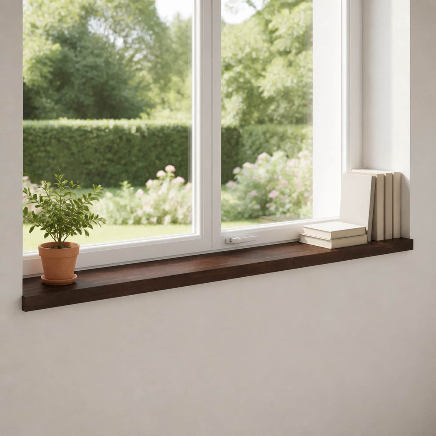 Vindueskarme 2 stk. Mørk Brun 120 x 15 x 2 cm Solid bøg