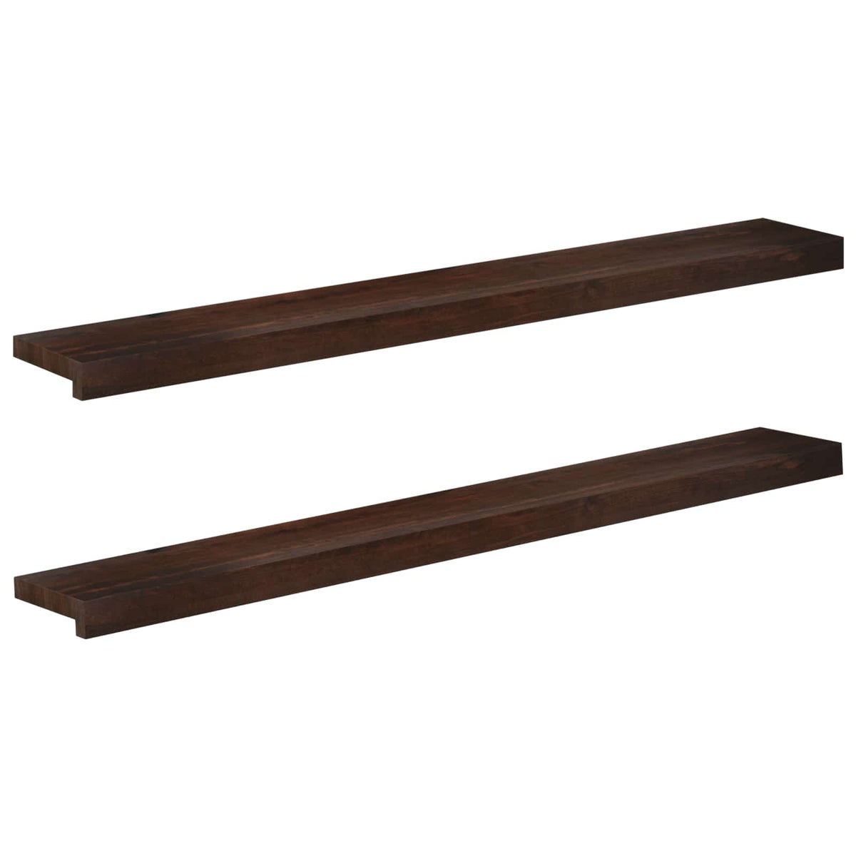 Vindueskarme 2 stk. Mørk Brun 120 x 20 x 2 cm Solid bøg