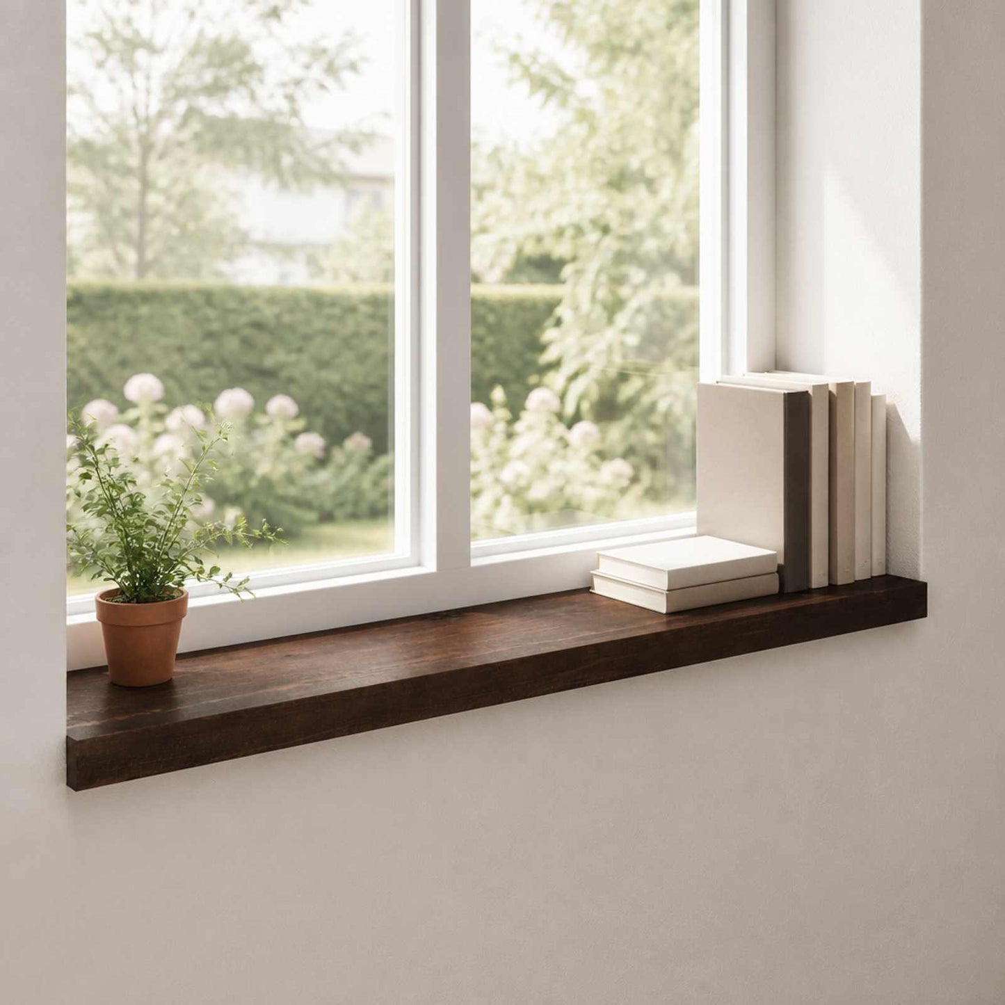 Vindueskarme 2 stk. Mørk Brun 90 x 25 x 2 cm Solid bøg