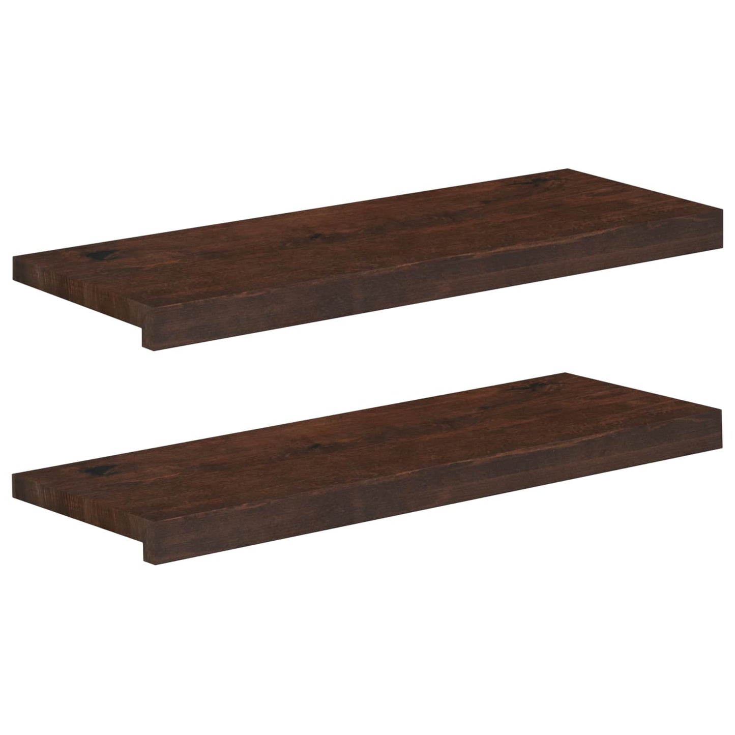 Vindueskarme 2 stk. Mørk Brun 70 x 25 x 2 cm Solid bøg