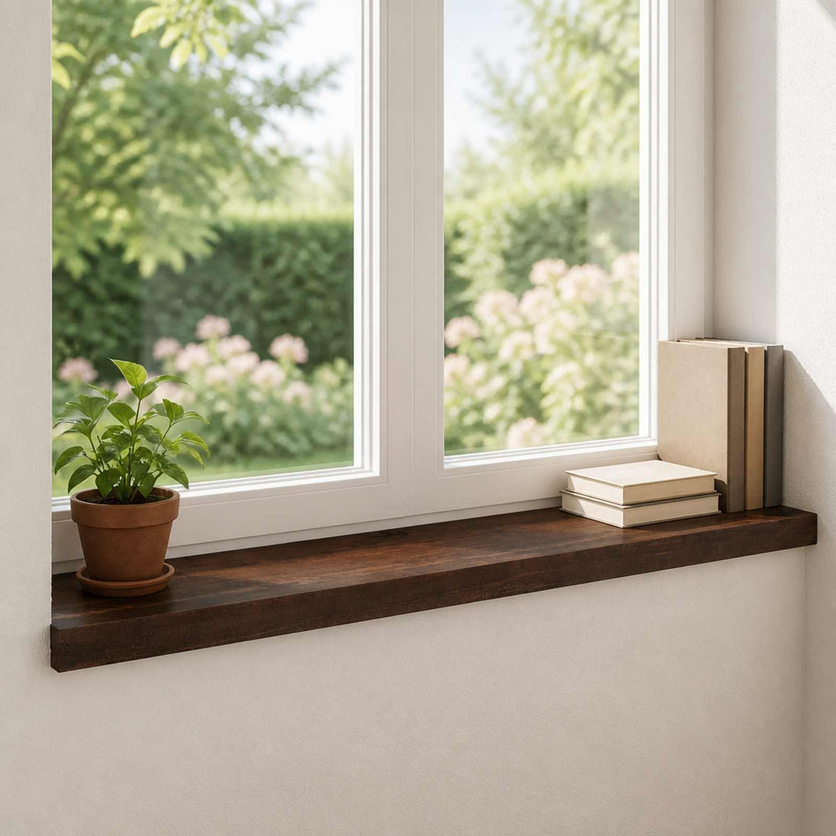 Vindueskarme 2 stk. Mørk Brun 100 x 30 x 2 cm Solid bøg