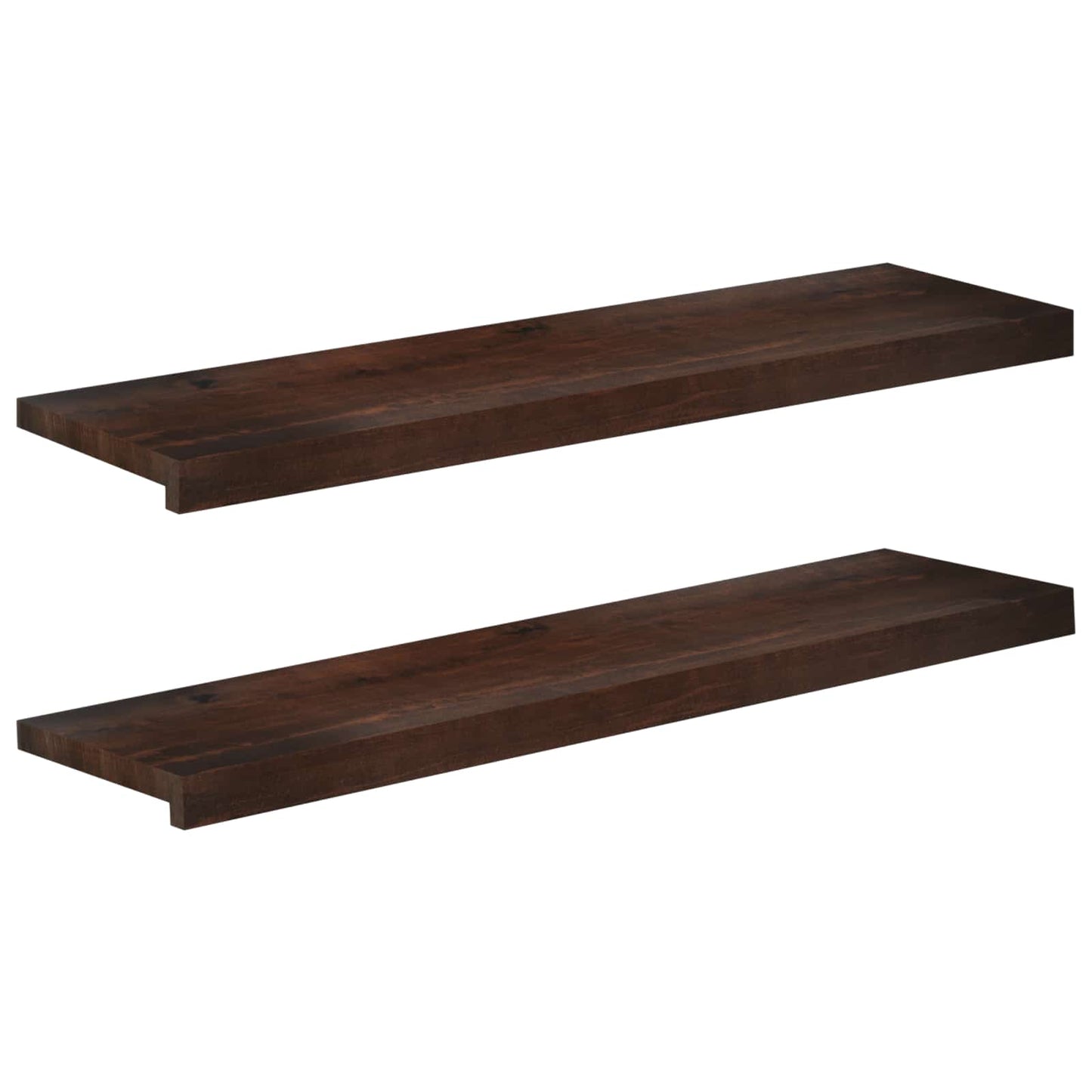 Vindueskarme 2 stk. Mørk Brun 100 x 30 x 2 cm Solid bøg