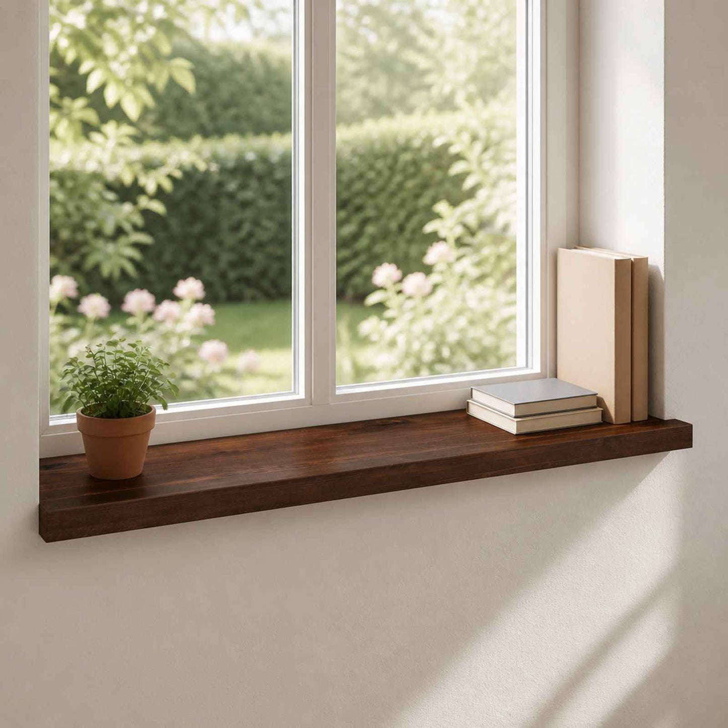 Vindueskarme 2 stk. Mørk Brun 100 x 40 x 2 cm Solid bøg