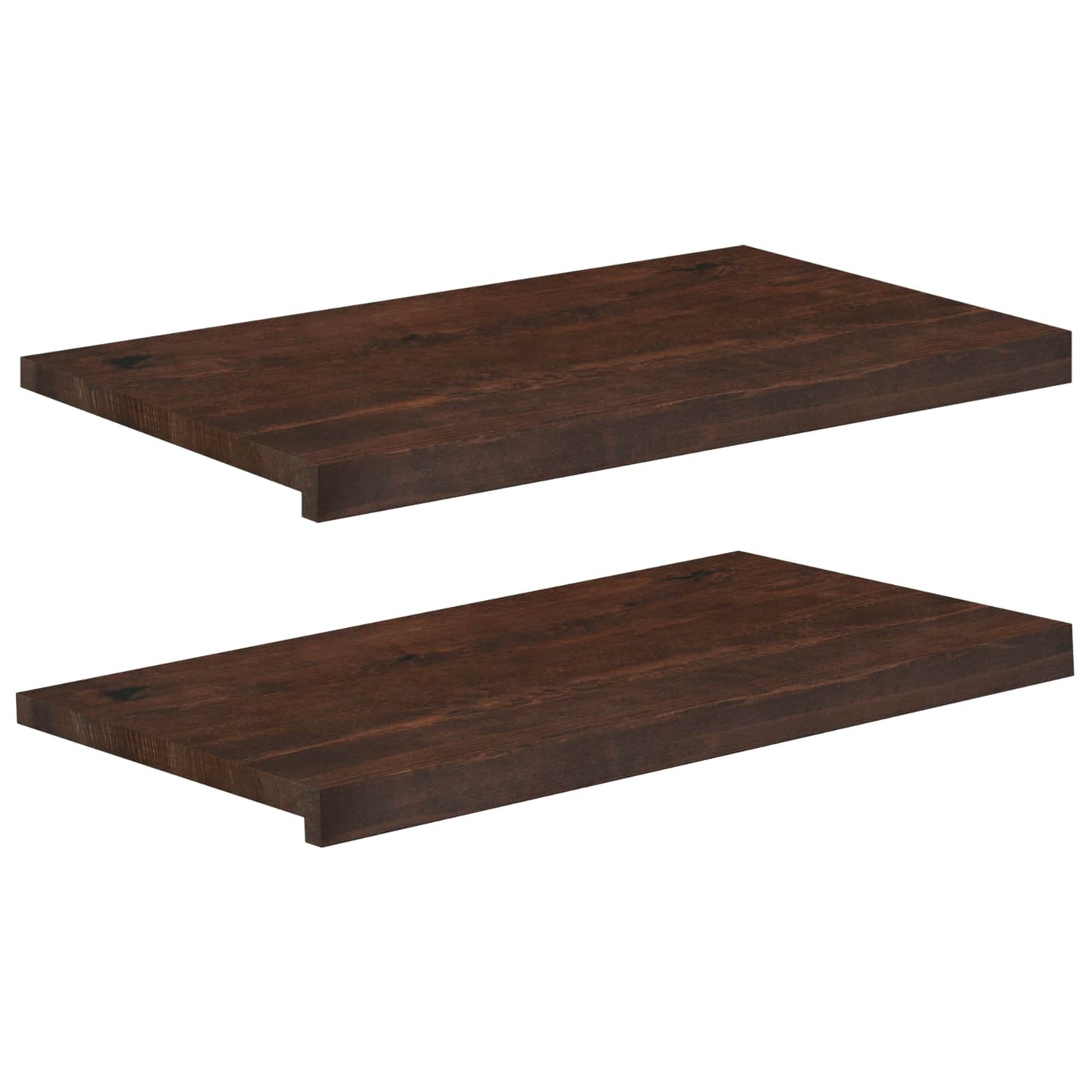 Vindueskarme 2 stk. Mørk Brun 80x 40 x 2 cm Solid bøg