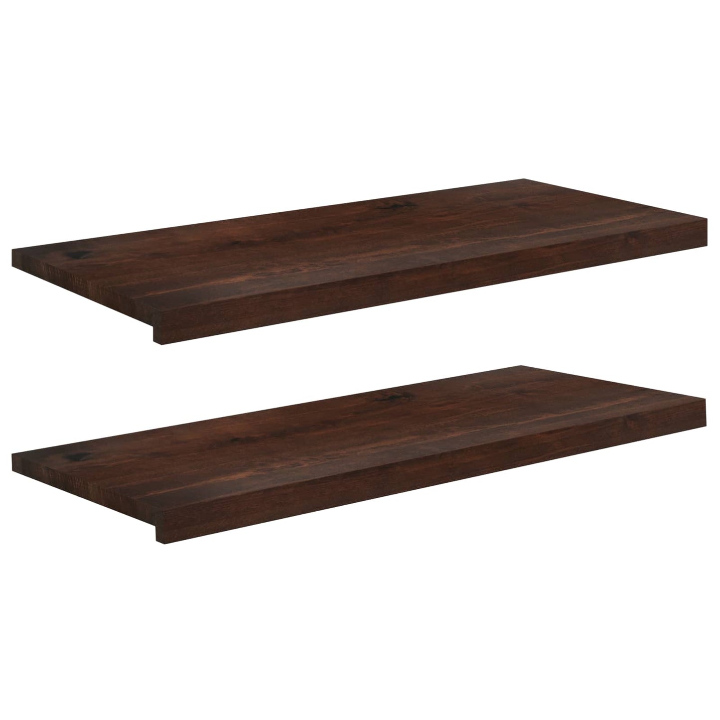 Vindueskarme 2 stk. Mørk Brun 100 x 40 x 2 cm Solid bøg
