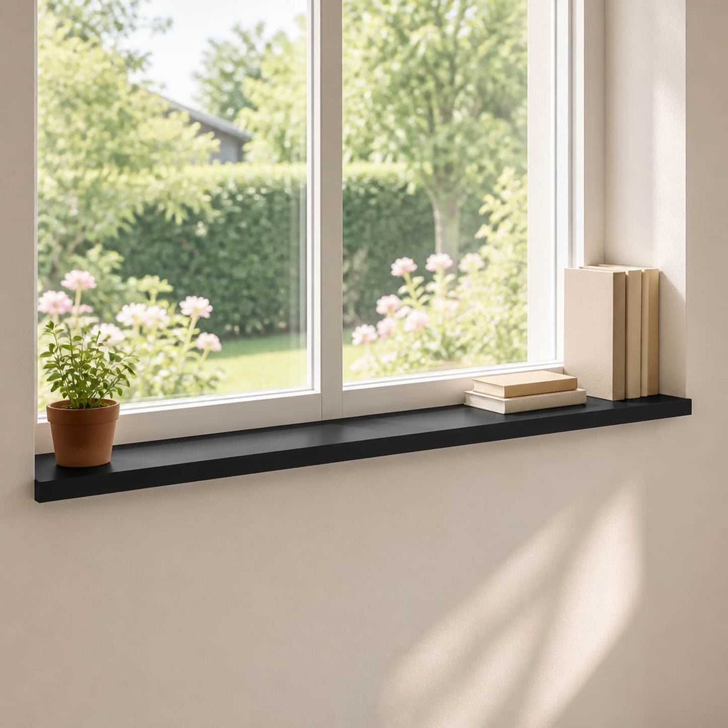 Vindueskarme 2 stk. Sort 160 x 15 x 2 cm Solid bøg