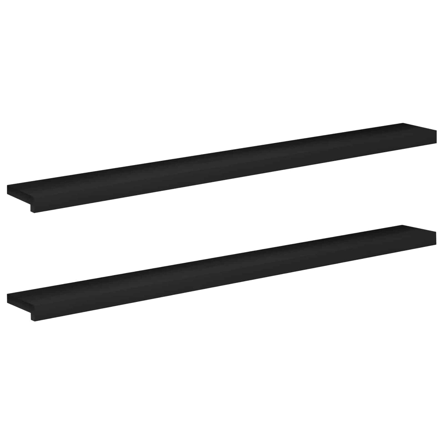 Vindueskarme 2 stk. Sort 140 x 15 x 2 cm Solid bøg