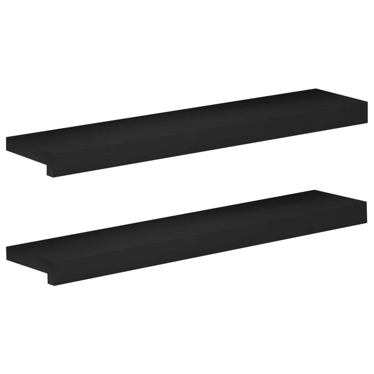 Vindueskarme 2 stk. Sort 80x 20 x 2 cm Solid bøg