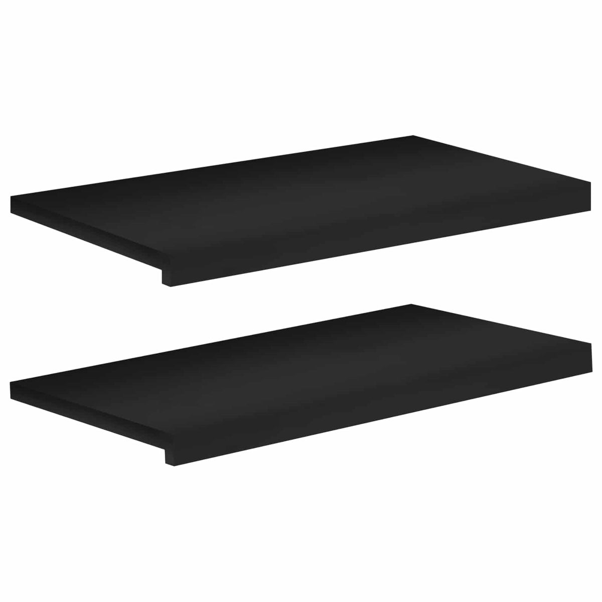 Vindueskarme 2 stk. Sort 80x 40 x 2 cm Solid bøg