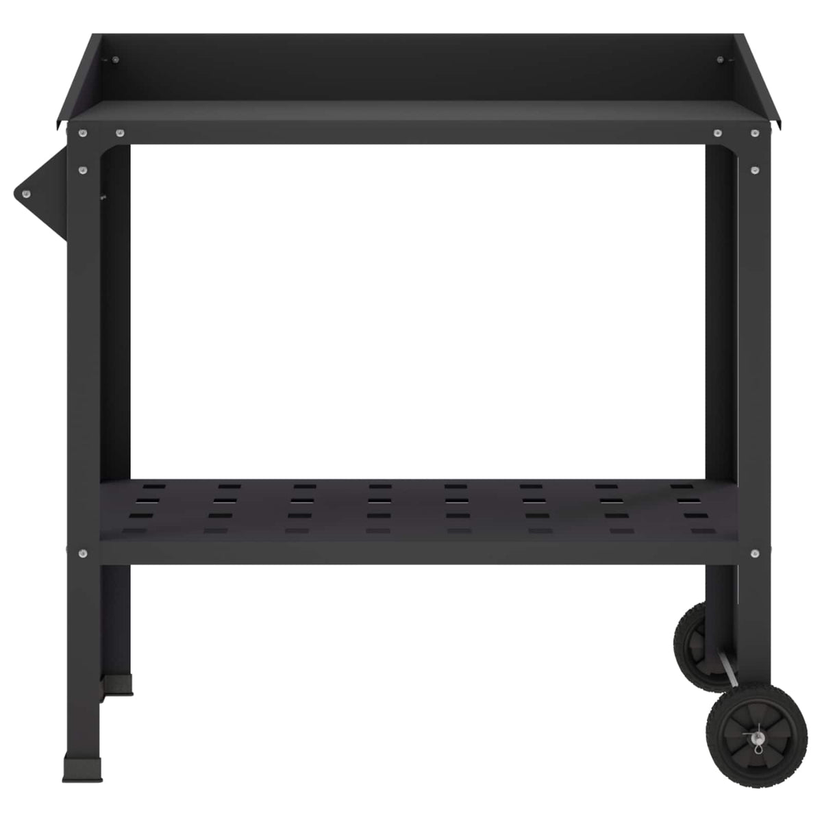 Pottebord med hjul 96 x 50 x 89 cm Koldvalset stål Sort