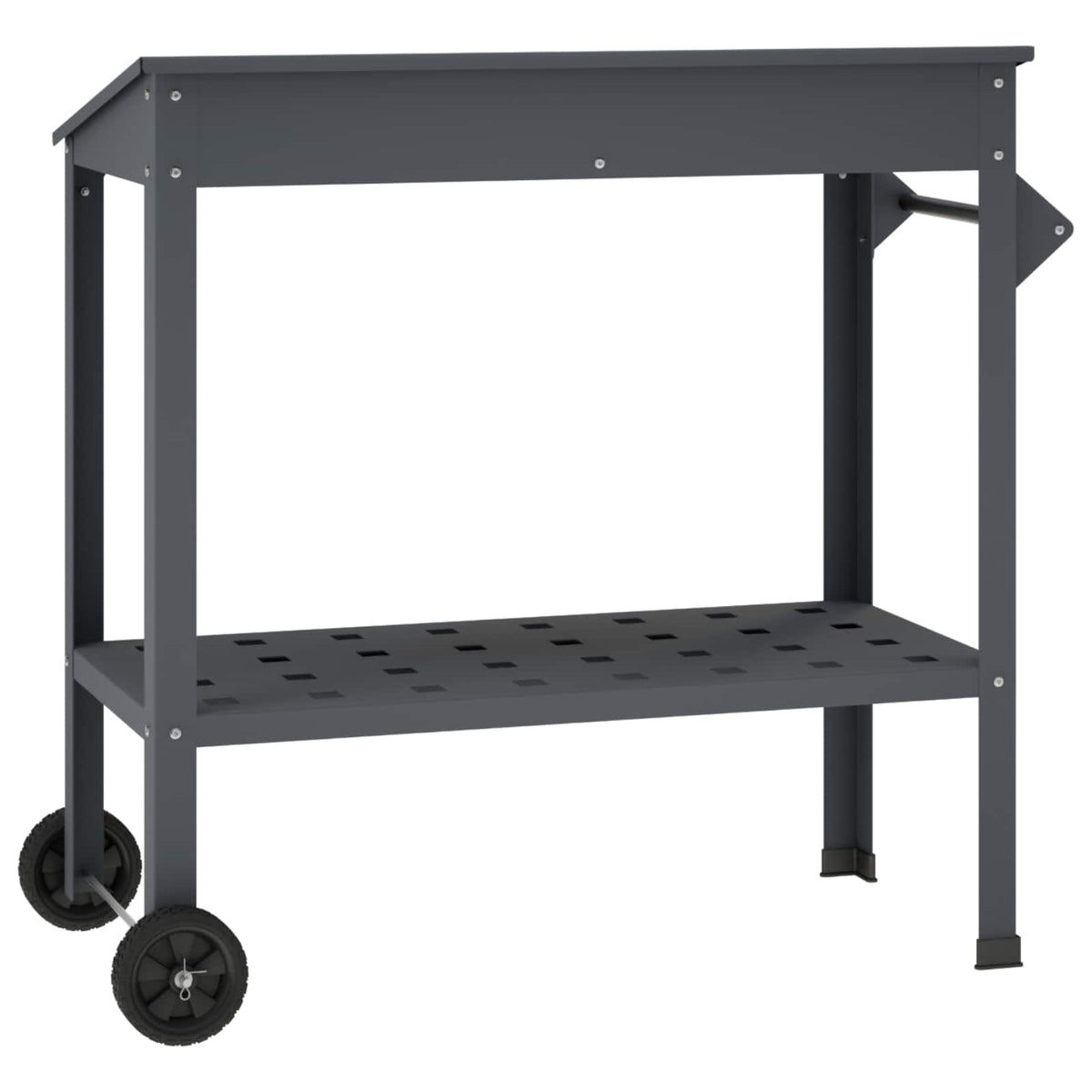 Pottebord med hjul 96 x 50 x 89 cm Koldvalset stål Antracit