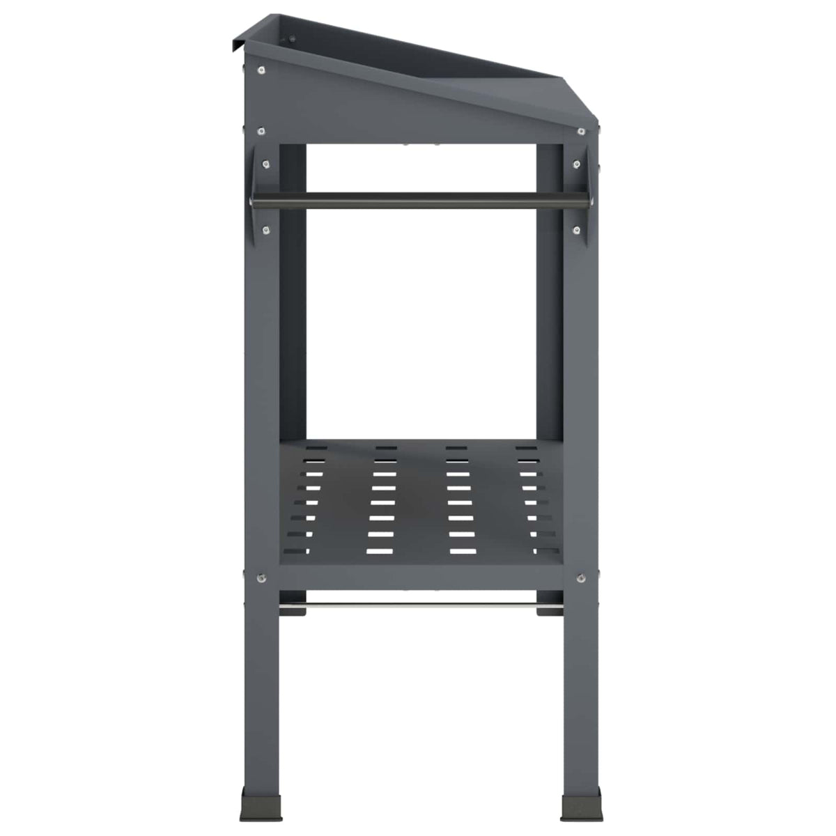 Pottebord med hjul 96 x 50 x 89 cm Koldvalset stål Antracit