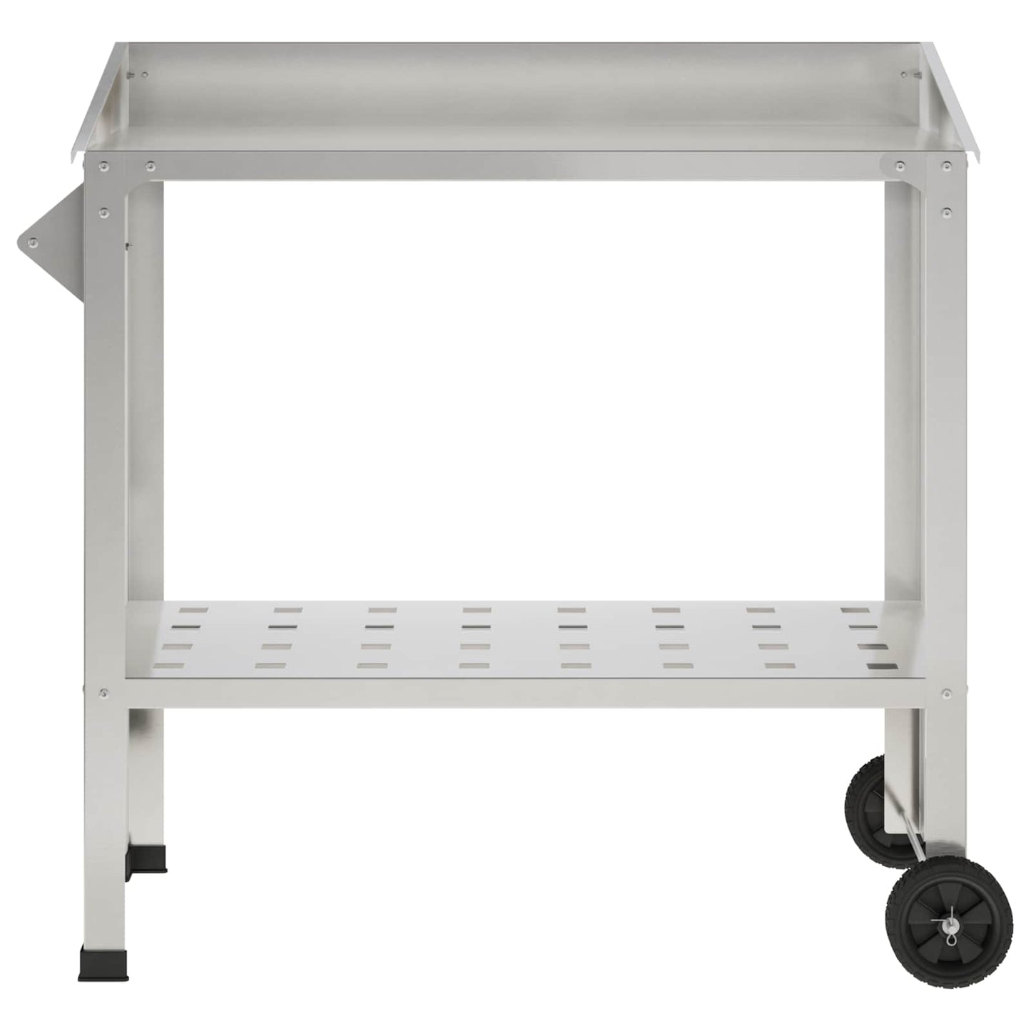 Pottebord med hjul 96 x 50 x 89 cm Rustfrit stål Sølv