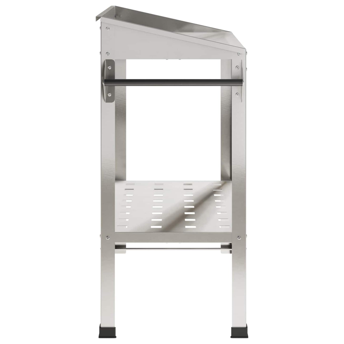 Pottebord med hjul 96 x 50 x 89 cm Rustfrit stål Sølv