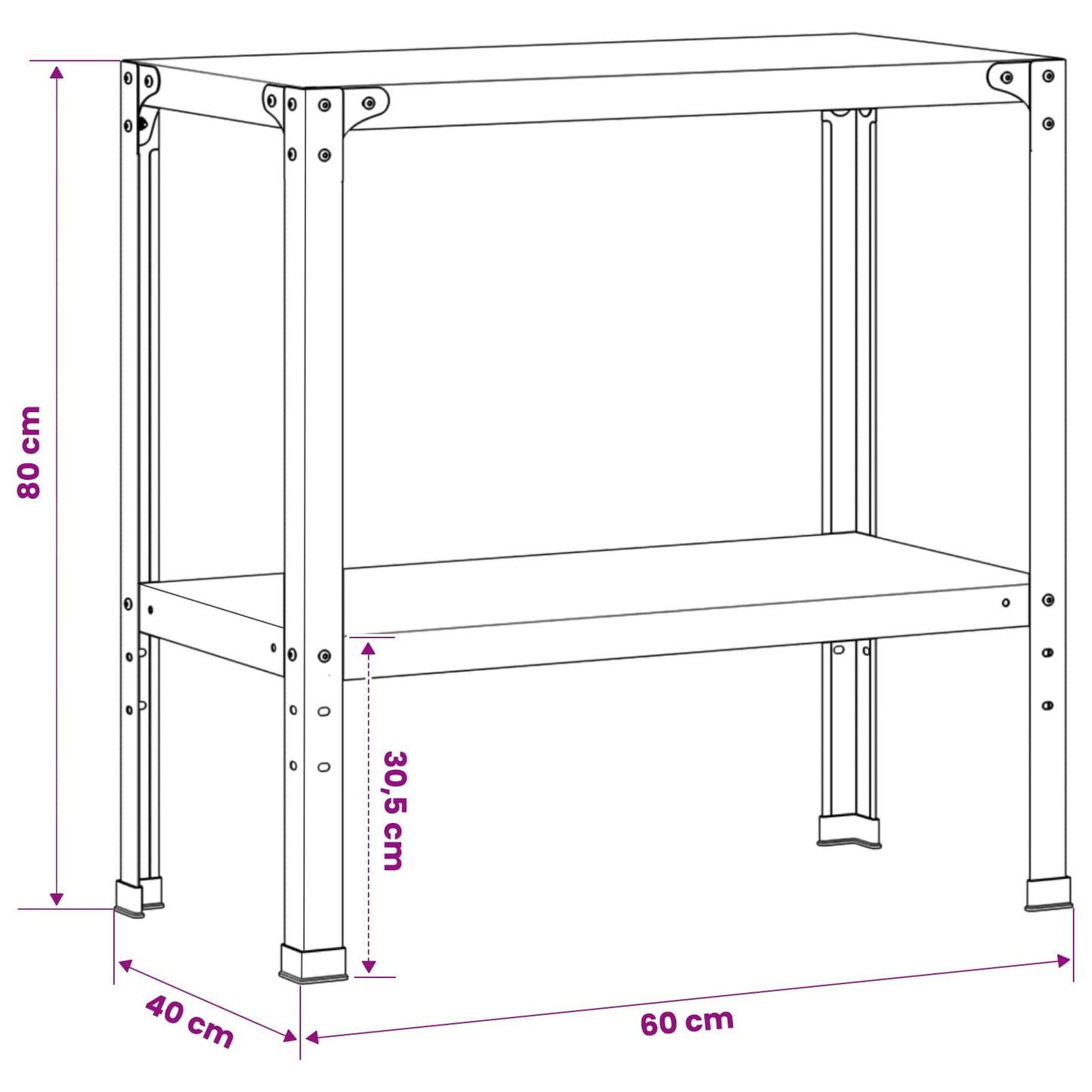 Plantebord 60 x 40 x 80 cm Cortenstål Rusten