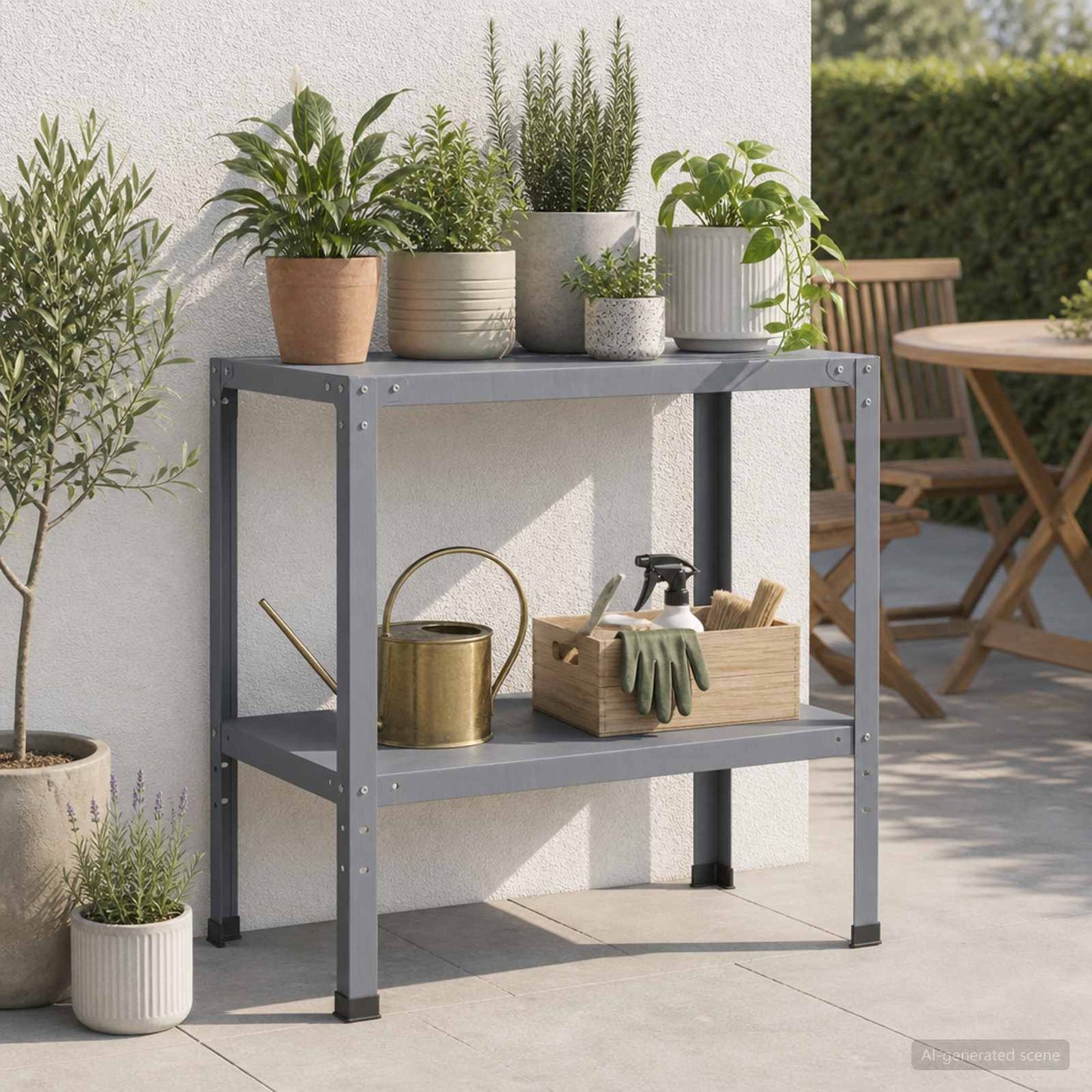 Plantebord 80 x 50 x 80 cm Pulverlakeret stål Antracit