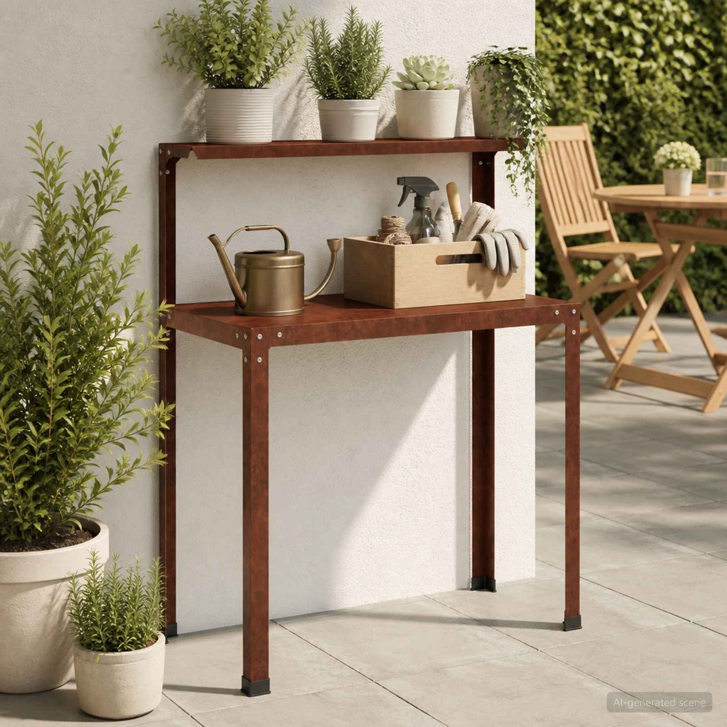 Plantebord 80 x 50 x 104 cm Cortenstål Rusten