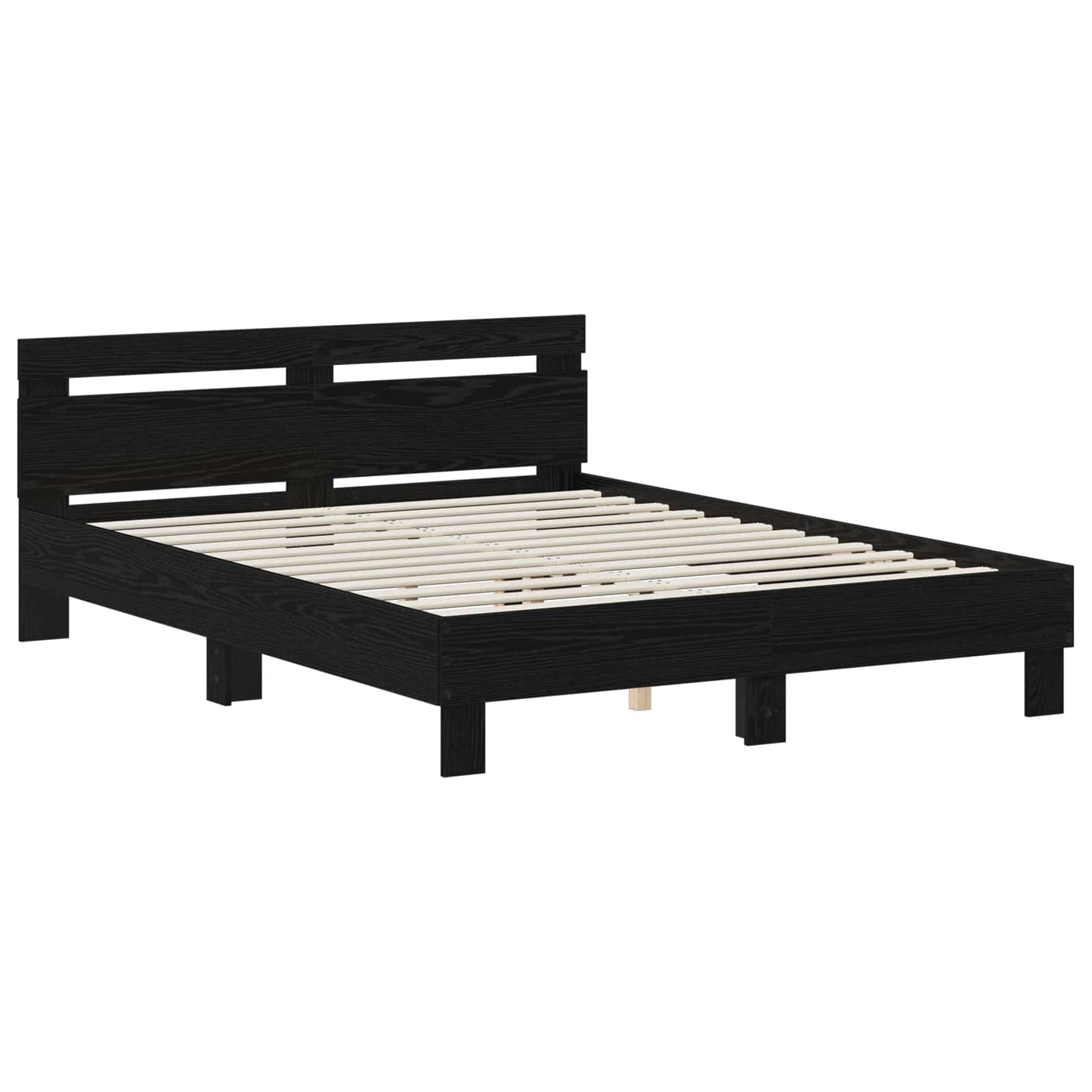 Sengestel Sort eg 135 x 190 cm Konstrueret træ