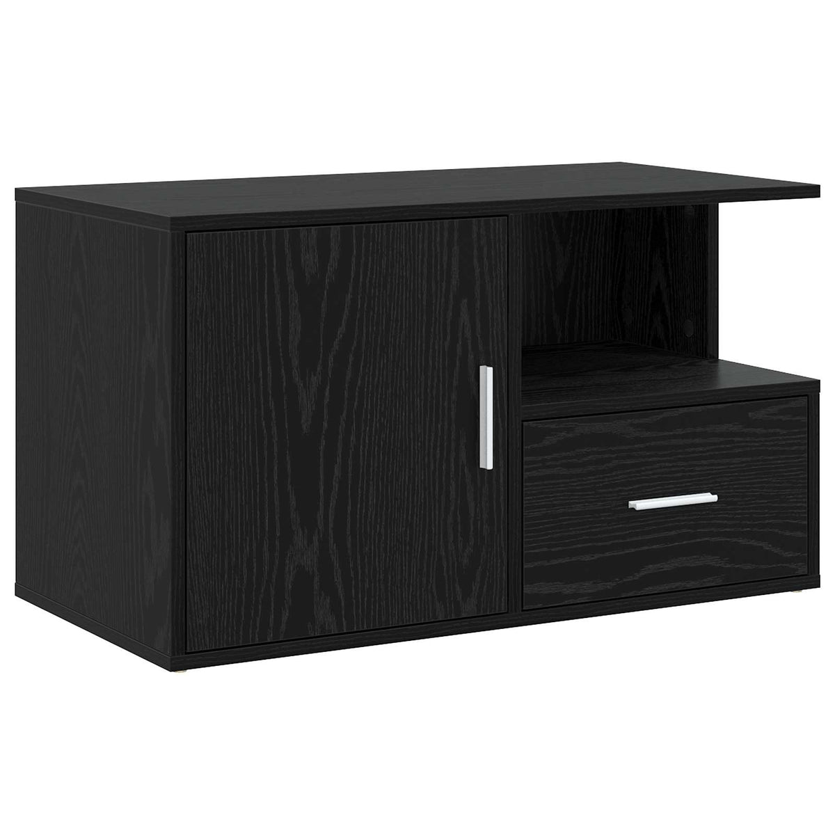 Hjørneskab med skuffe Sort eg 200 x 40 x 45 cm Konstrueret træ