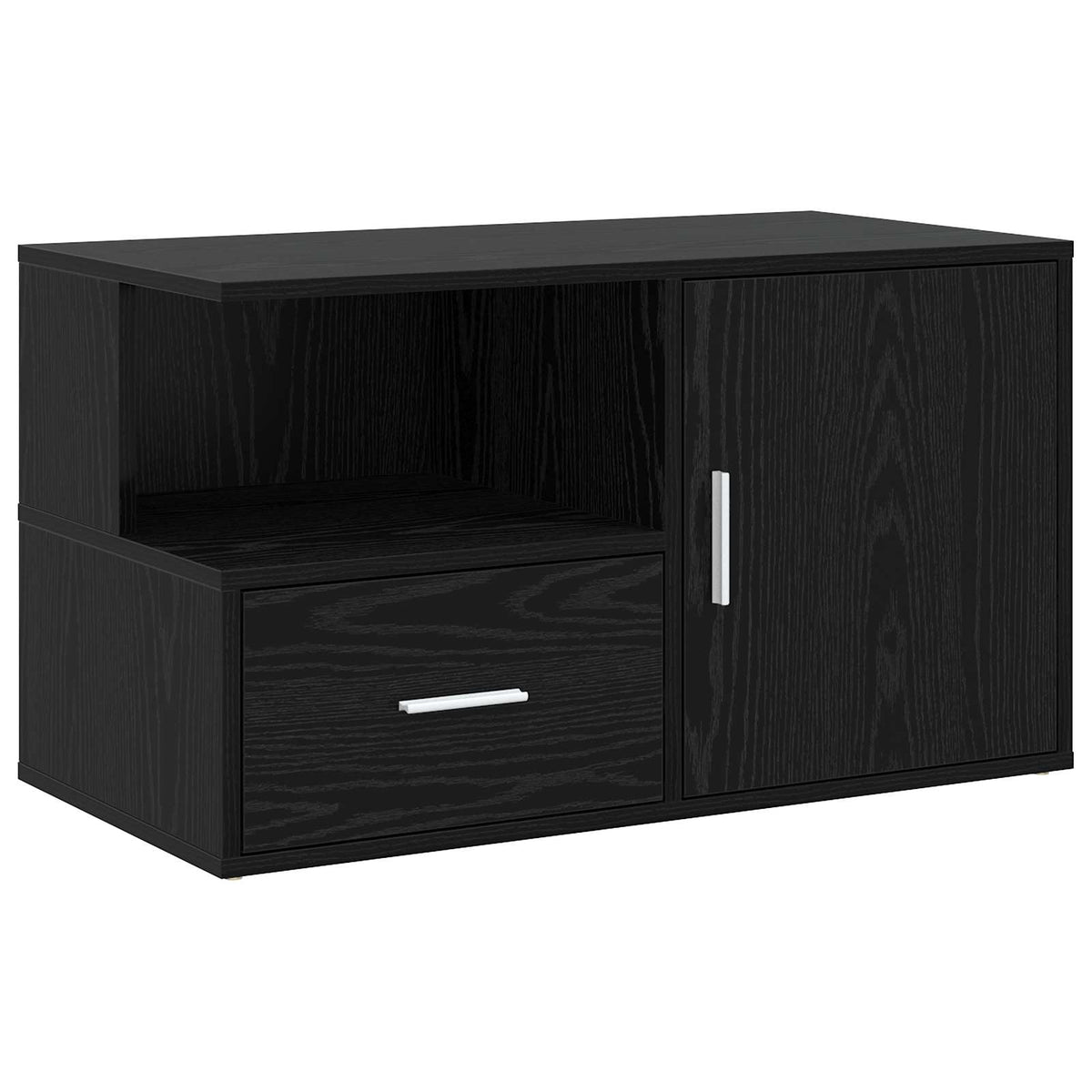 Hjørneskab med skuffe Sort eg 200 x 40 x 45 cm Konstrueret træ