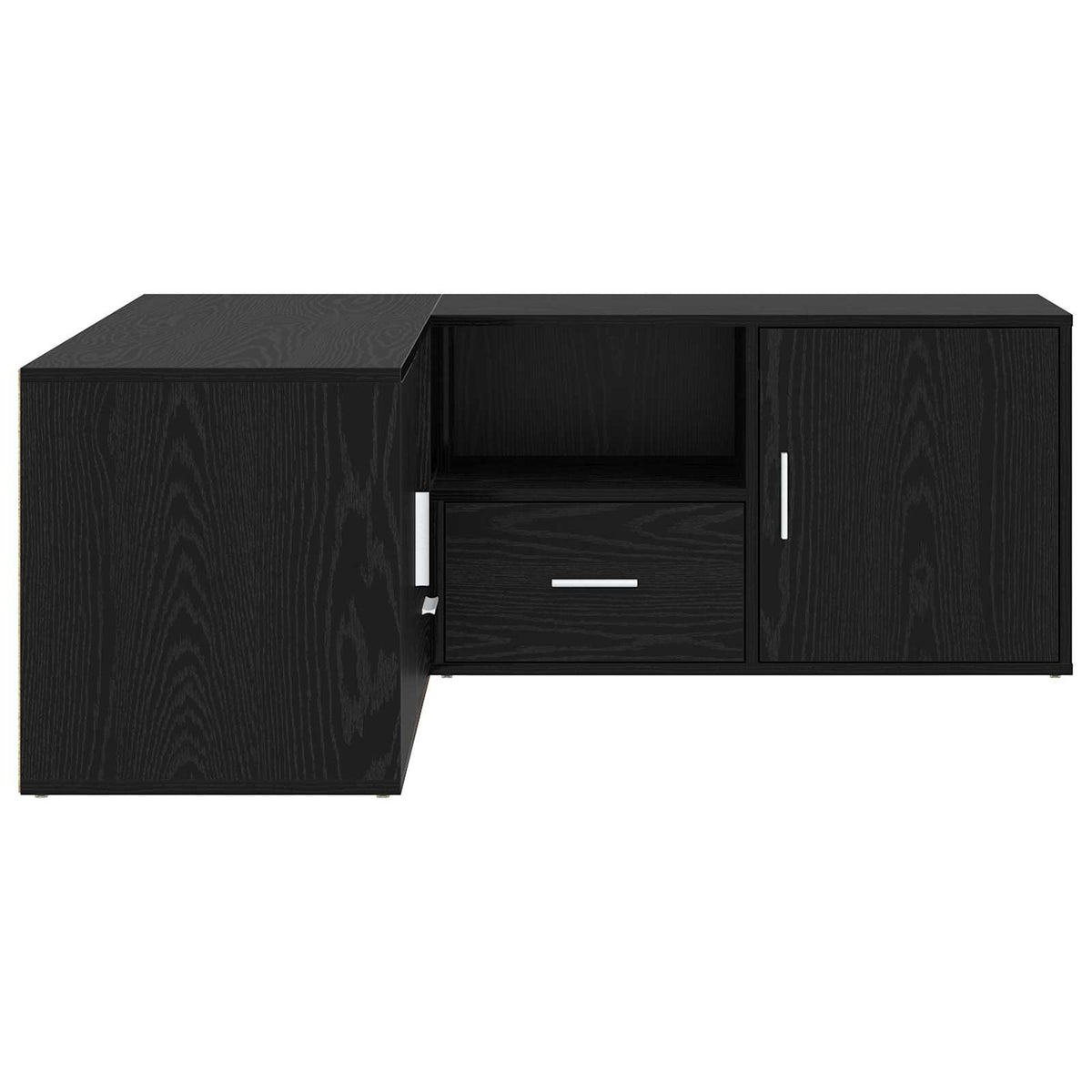 Hjørneskab med skuffe Sort eg 200 x 40 x 45 cm Konstrueret træ