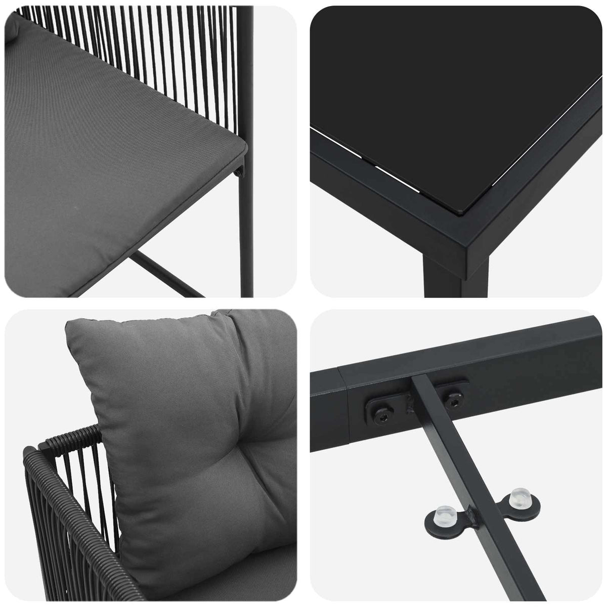 Have Spisebordssæt 9 stk. Sort og Anthracit polyrattan
