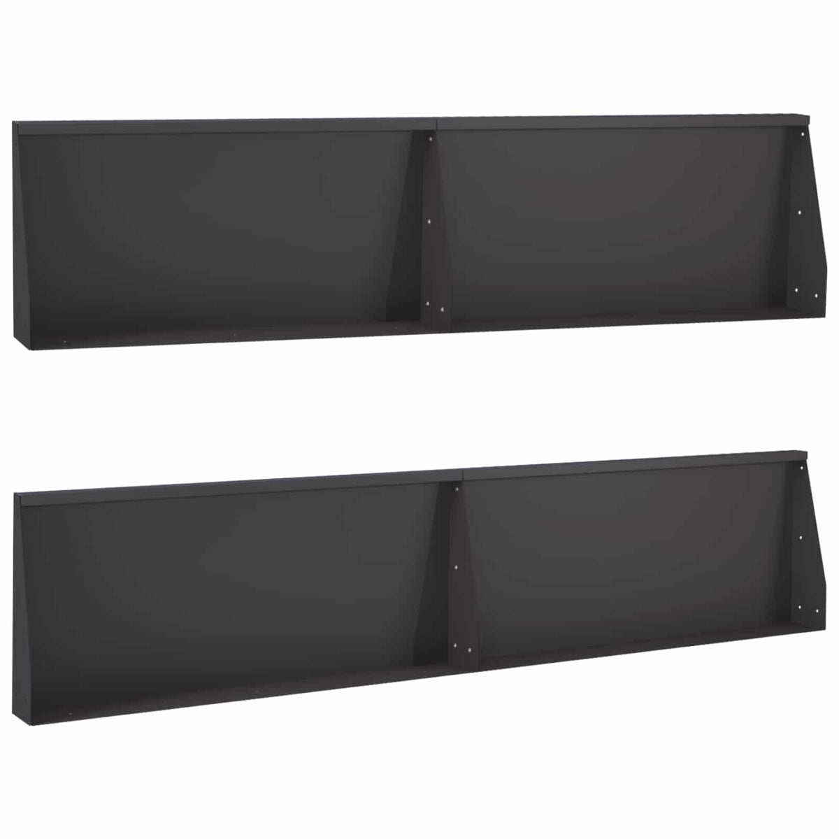 Støttemur 4 stk. 100 x 12 x 50 cm Stål Sort