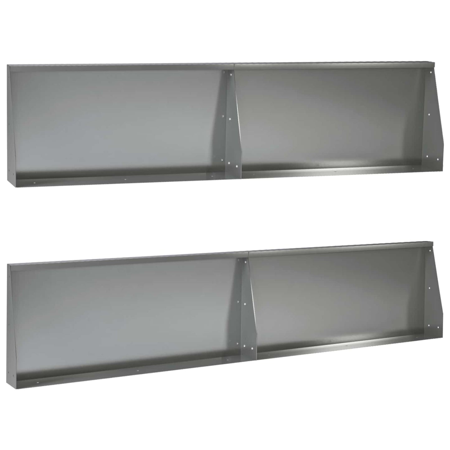 Støttemur 4 stk. 100 x 12 x 50 cm Galvaniseret stål Sølv